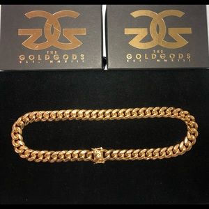 21 in. 12 mm Gold Gods cuban chain